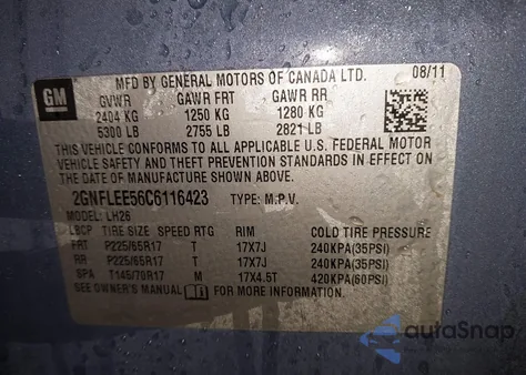 2012 Chevrolet Equinox 1Lt z USA, uszkodzony, nr VIN 2GNFLEE56C6116423